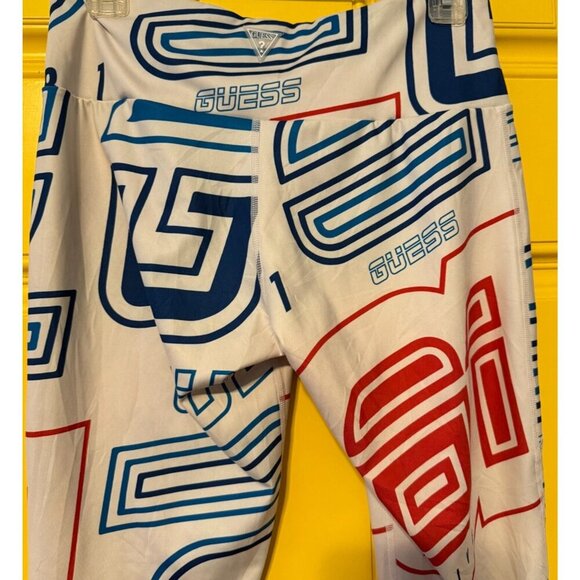 GUESS leggings pants running activewear size large logo print Athleisure Stretch - Picture 8 of 15